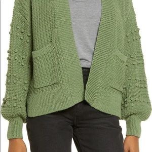 Madewell Green Bobble Sleeve Cardigan